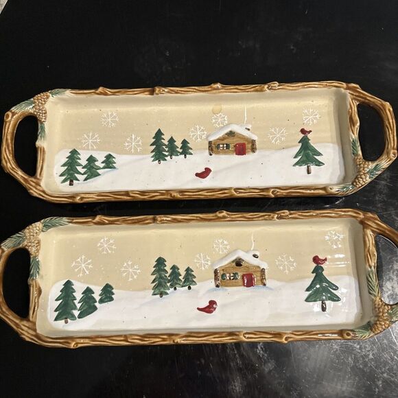 HEARTLAND BY‎ ST. NICHOLAS SQUARE RECTANGULAR TREAT TRAY 2 - Picture 1 of 3
